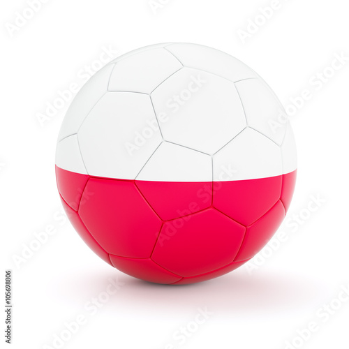 Soccer football ball with Poland flag