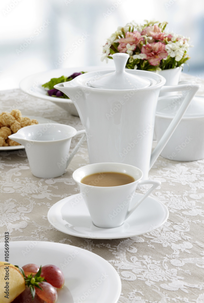 Ceramic tableware on the table Ceramic tableware on the table