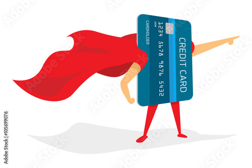 Super credit card hero with cape