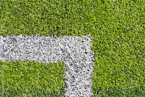 Artificial turf with white marking line