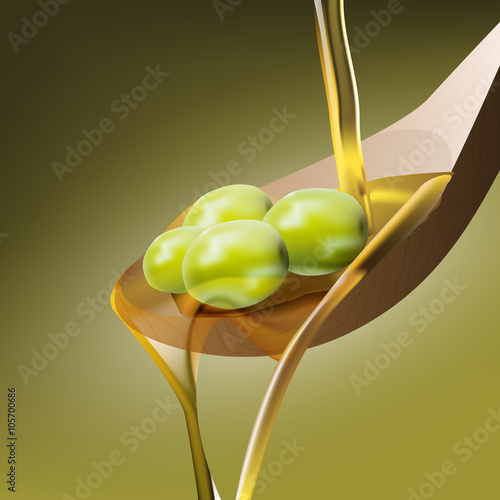 Olio di Oliva su cucchiaio