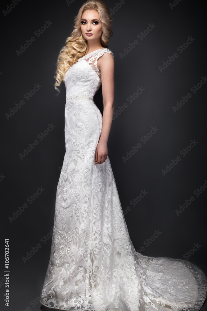 beautiful blond girl in image of the bride. Beauty face. beautiful blond girl in image of the bride. Beauty face.