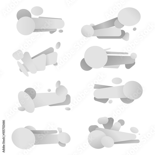 abstract round black and white vector labels