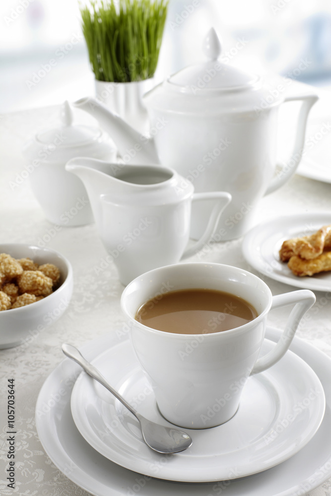 Ceramic tableware on the table Ceramic tableware on the table