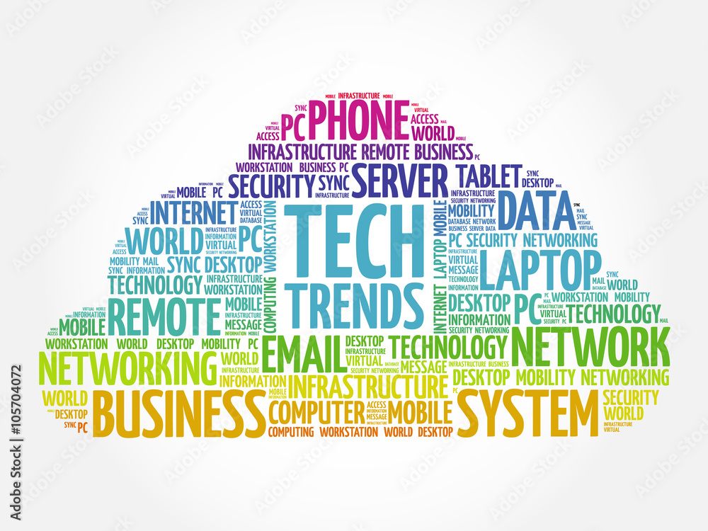 Obraz premium Tech Trends word cloud concept