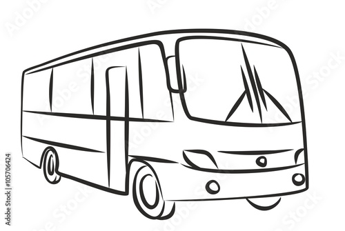 Sketch of passenger bus.