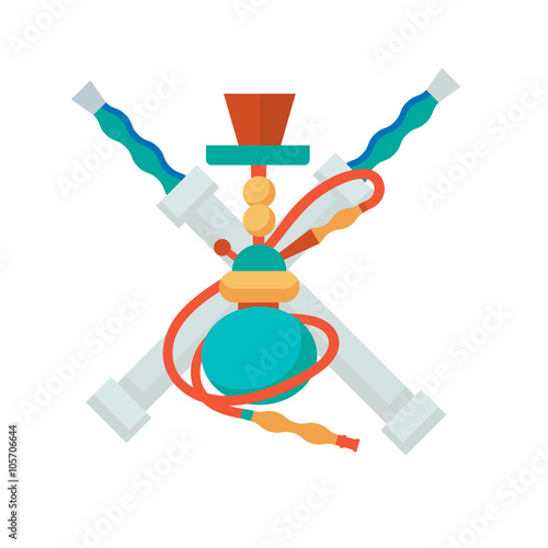 Hookah vector illustration, Hookah icon. Shisha bar, Hookah smoke, electronic hookah, hookah lounge, arabic smoke isolated white icon