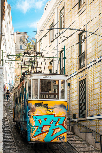Typical,Tramway view in Lisbon, Portugal, Europe
