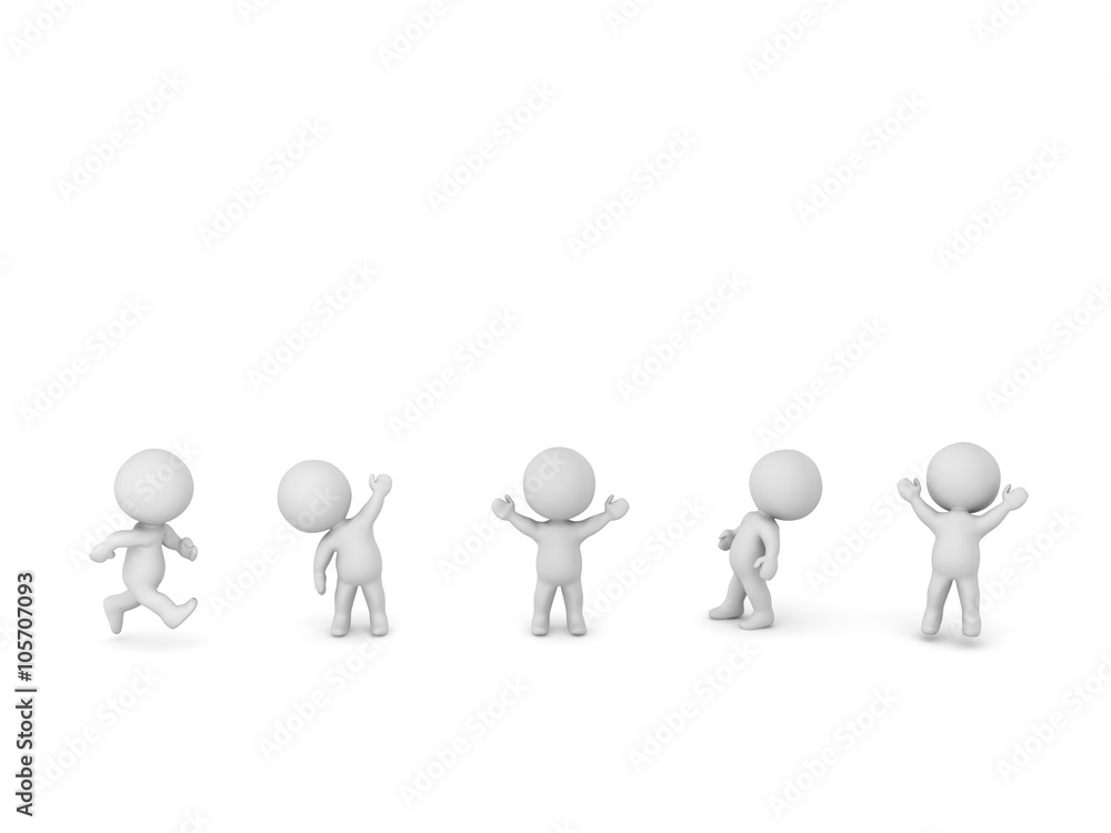 3D Characters in Various Positions 3D Characters in Various Positions