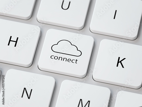 Connect key on white computer keyboard.