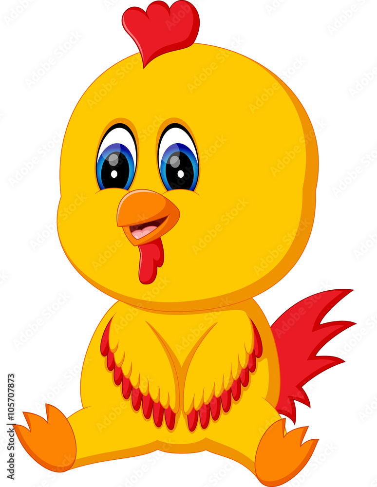 illustration of Cute baby rooster cartoon illustration of Cute baby rooster cartoon