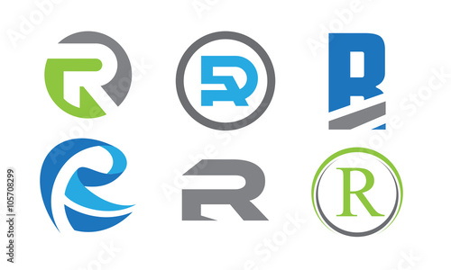R letter logo pack