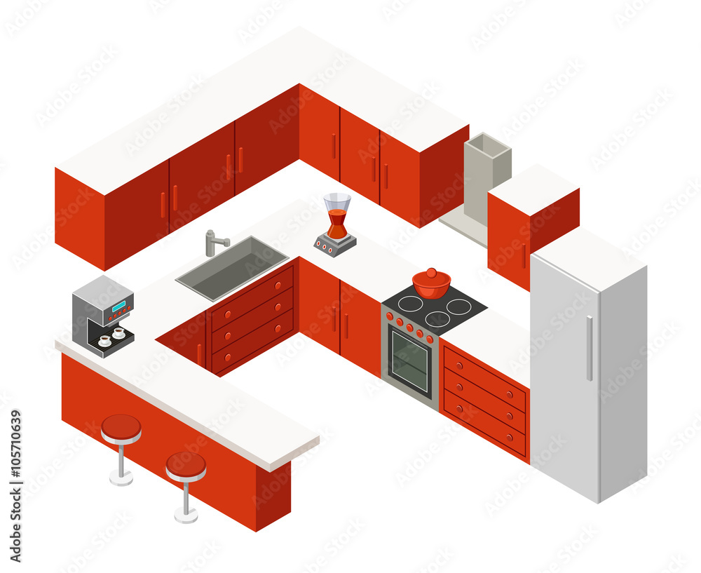 Vector isometric kitchen Vector isometric kitchen