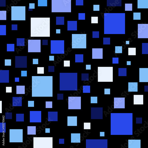 Blue color squares on black.