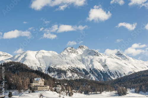 St. Moritz, St. Moritzersee, Piz Languard, Schafberg, Alpen, Winter, Wintersport, Oberengadin, Graubünden, Schweiz photo