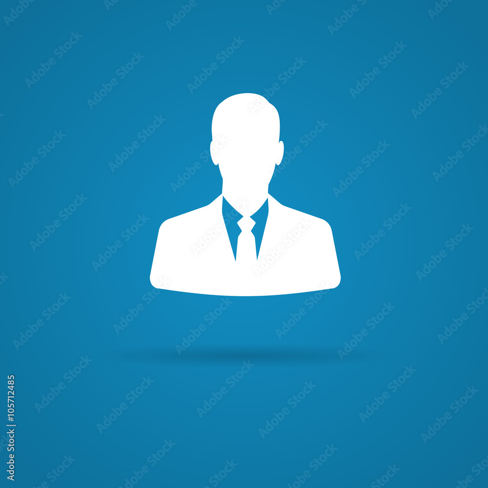 Avatar on businessman in tie. Simple falt icon with shadow. Avatar on businessman in tie. Simple falt icon with shadow.