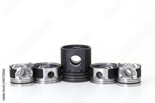 auto piston parts white background isolated