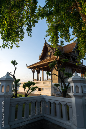 A Traditional Pavion at Fort Phra Sumen the Menam Chao Phraya River photo