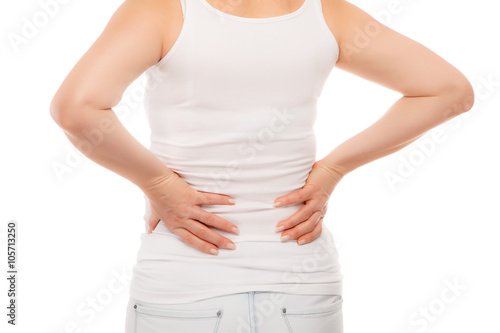 Wallpaper Mural Woman massaging pain back  Torontodigital.ca