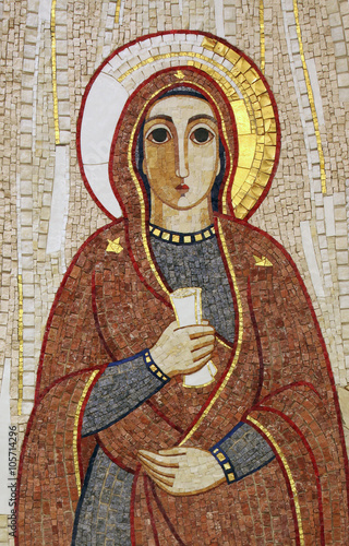 Photography Virgin Mary, mosaic, Chapel in monastery of the Sisters of Charity of St