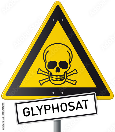 Schild Glyphosat Vektor mit Totenschädel
