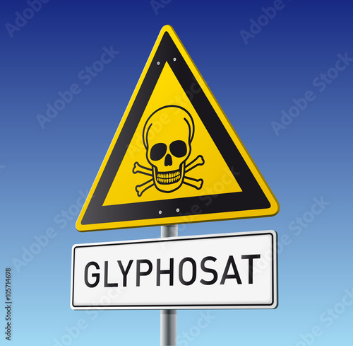 Schild Glyphosat 3D Vektor mit Himmel
