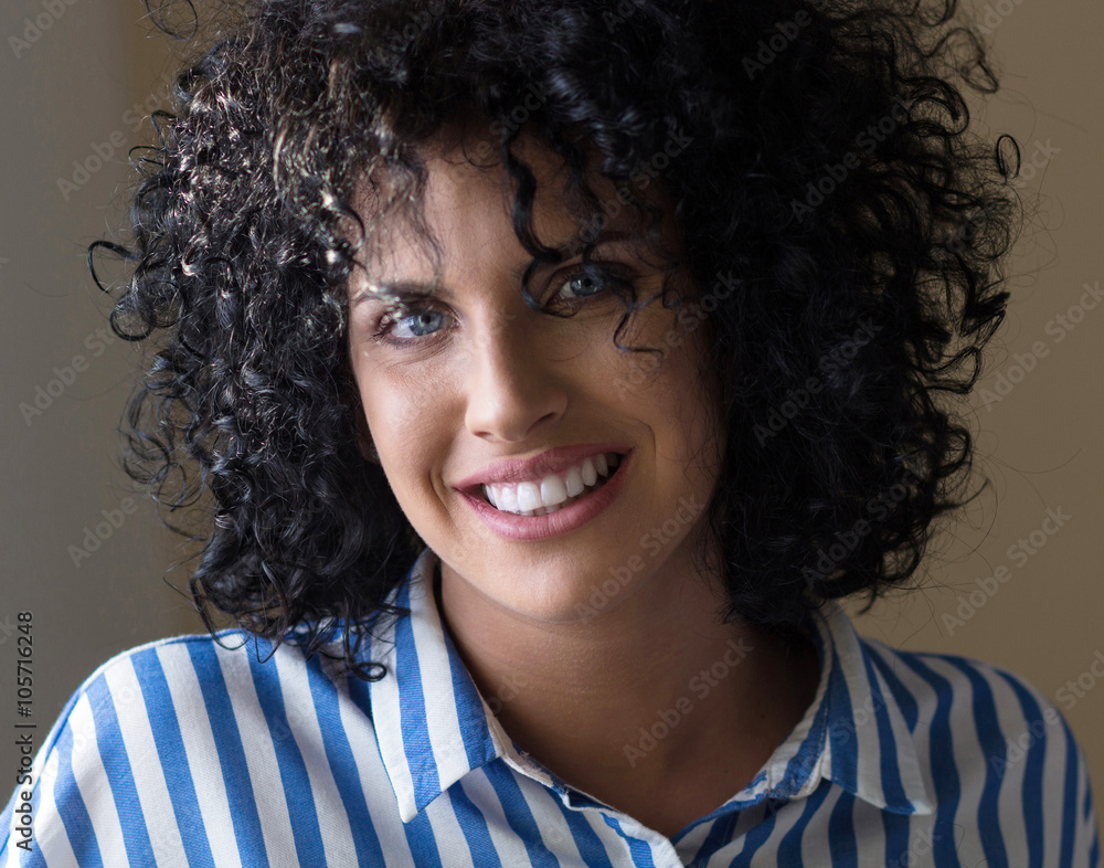 Girls With Black Curly Hair And Blue Eyes