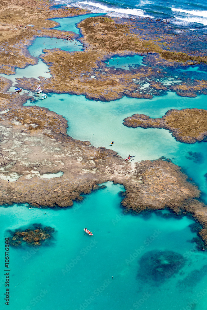 paisagens aéreas dos recifes de corais de Porto de Galinhas, Pernambuco, Brasil