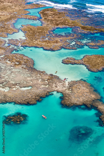 paisagens aéreas dos recifes de corais de Porto de Galinhas, Pernambuco, Brasil