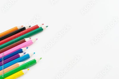 pencil color art with white background empty for text or copy co