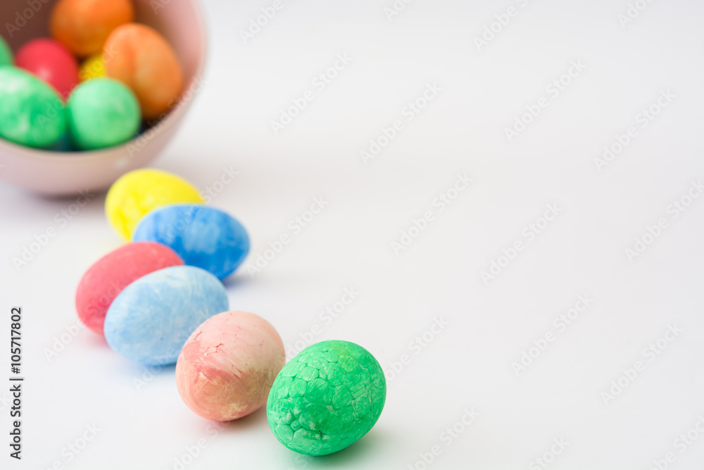 Traditional Easter eggs in a bowl. Isolated photo
Traditional Easter eggs in a bowl. Isolated photo