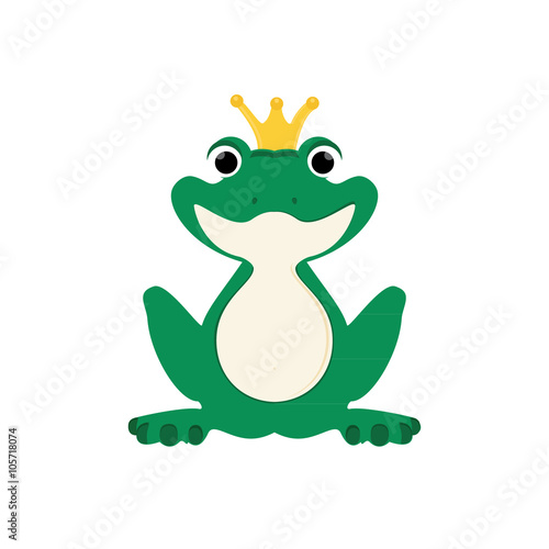 Green frog in crown