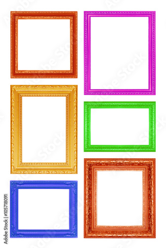 Colorful frames on the white background