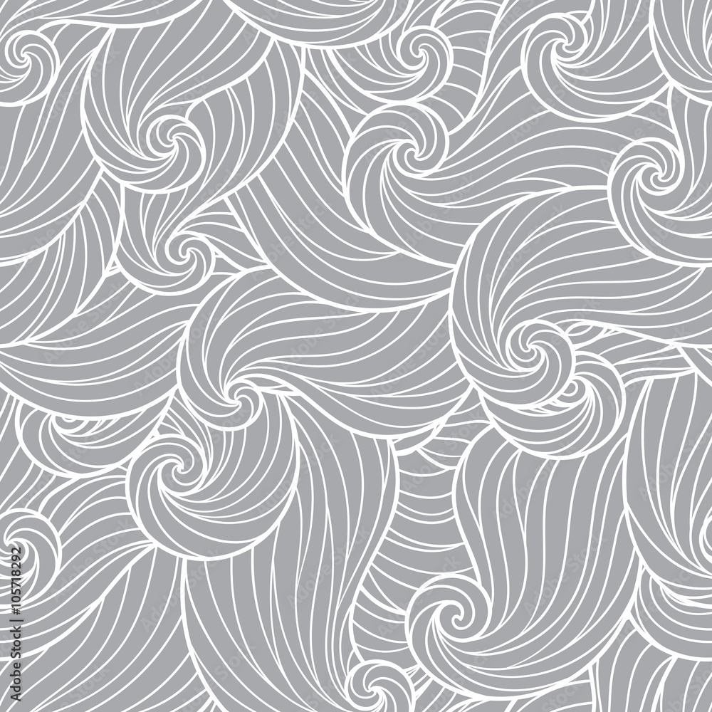 Hand drawn seamless wave background. Hand drawn seamless wave background.