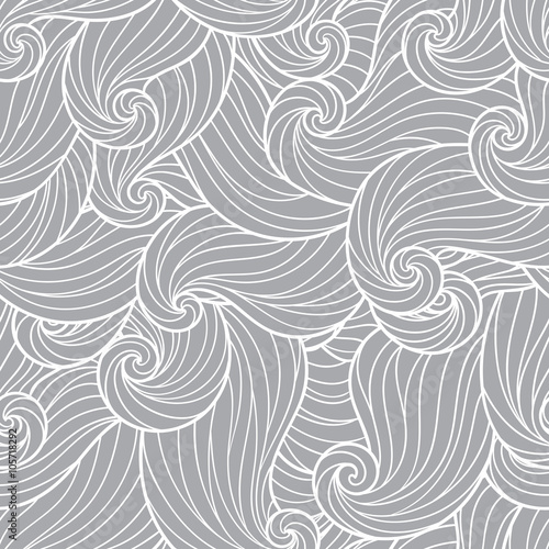 Hand drawn seamless wave  background.