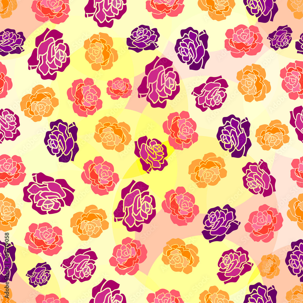 Seamless repeating pattern of roses.Vector Seamless repeating pattern of roses.Vector