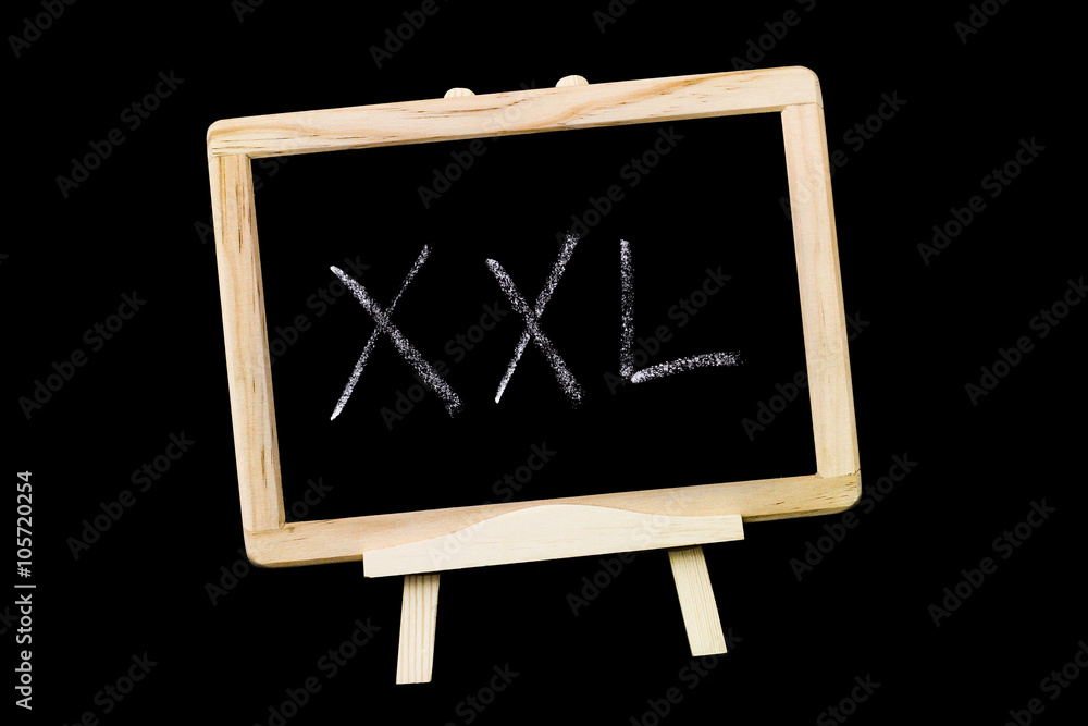 XXL-Symbol auf Tafel