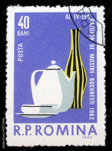 Stamp printed in Romania shows image of the 4th Sample Fair in Romania, series, circa 1962