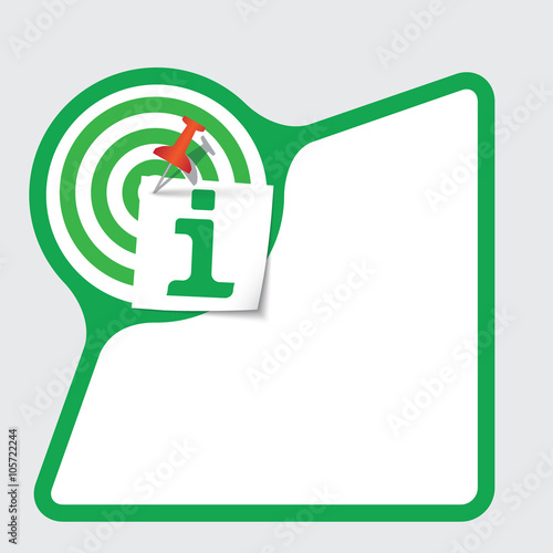 Abstract frame with paper and info symbol