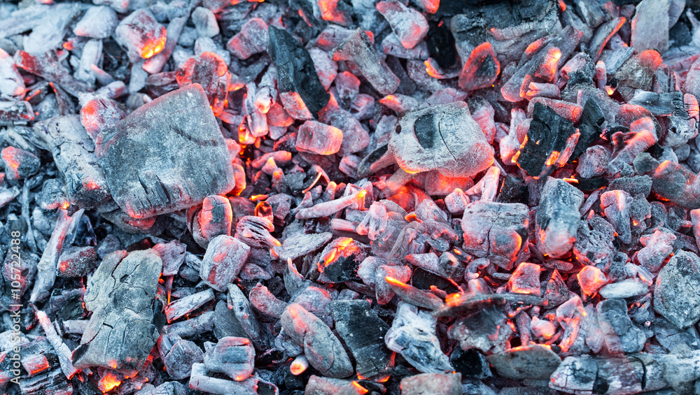 burning charcoal as a background. texture burning charcoal as a background. texture