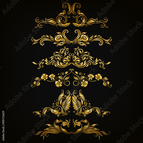 Set of vector damask ornaments.