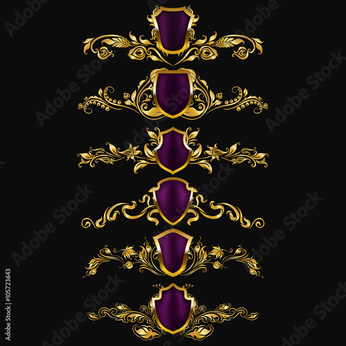 Set of vector damask ornaments.