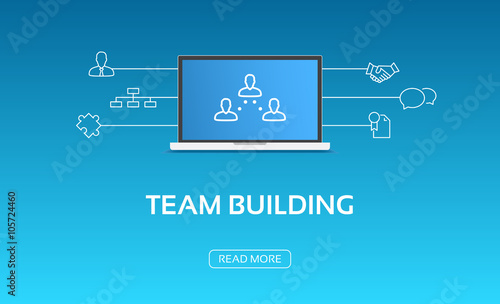 Team Building Laptop & Icons
