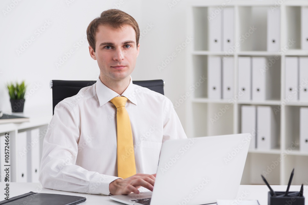 Businessman working on laptop Businessman working on laptop
