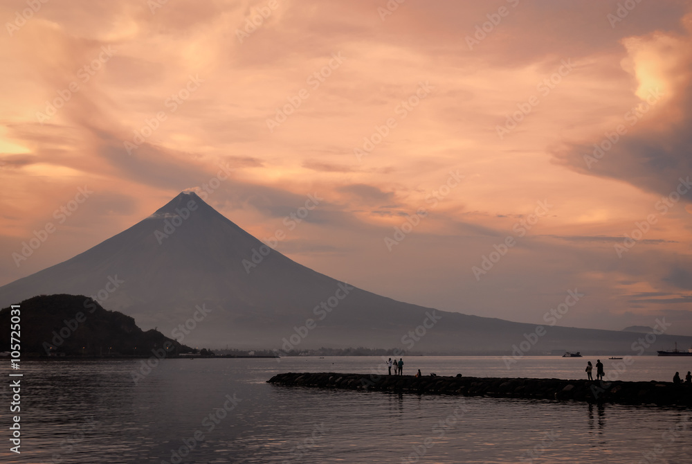 Sunrise with Mayon Volcano, Bicol, Philippines