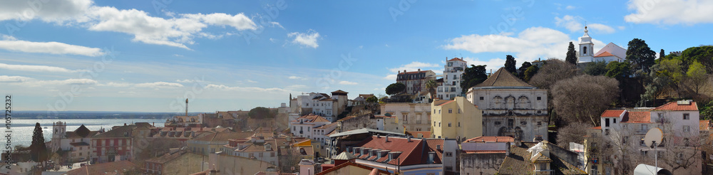 Roof top panorama the Alfams district of Lisbon Portugal