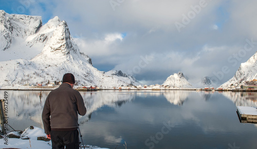 Photographer at work, Lofoten island