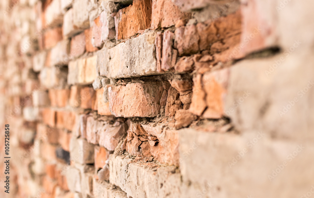 Fototapeta premium Old brick wall as background