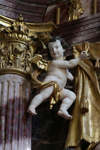 Angel, altar in Church of the Immaculate Conception of the Virgin Mary in Lepoglava, Croatia