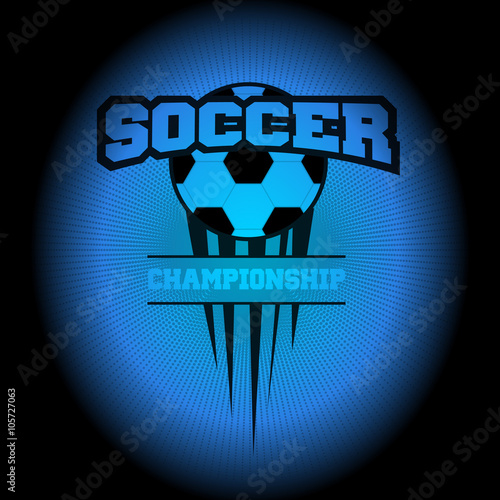 Soccer, a sports logo. the emblem appearing out of the darkness. Perfect on your black shirt! vector